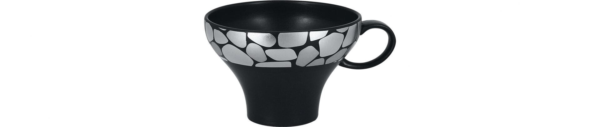 Cappuccinotasse 0,28 l silber / schwarz