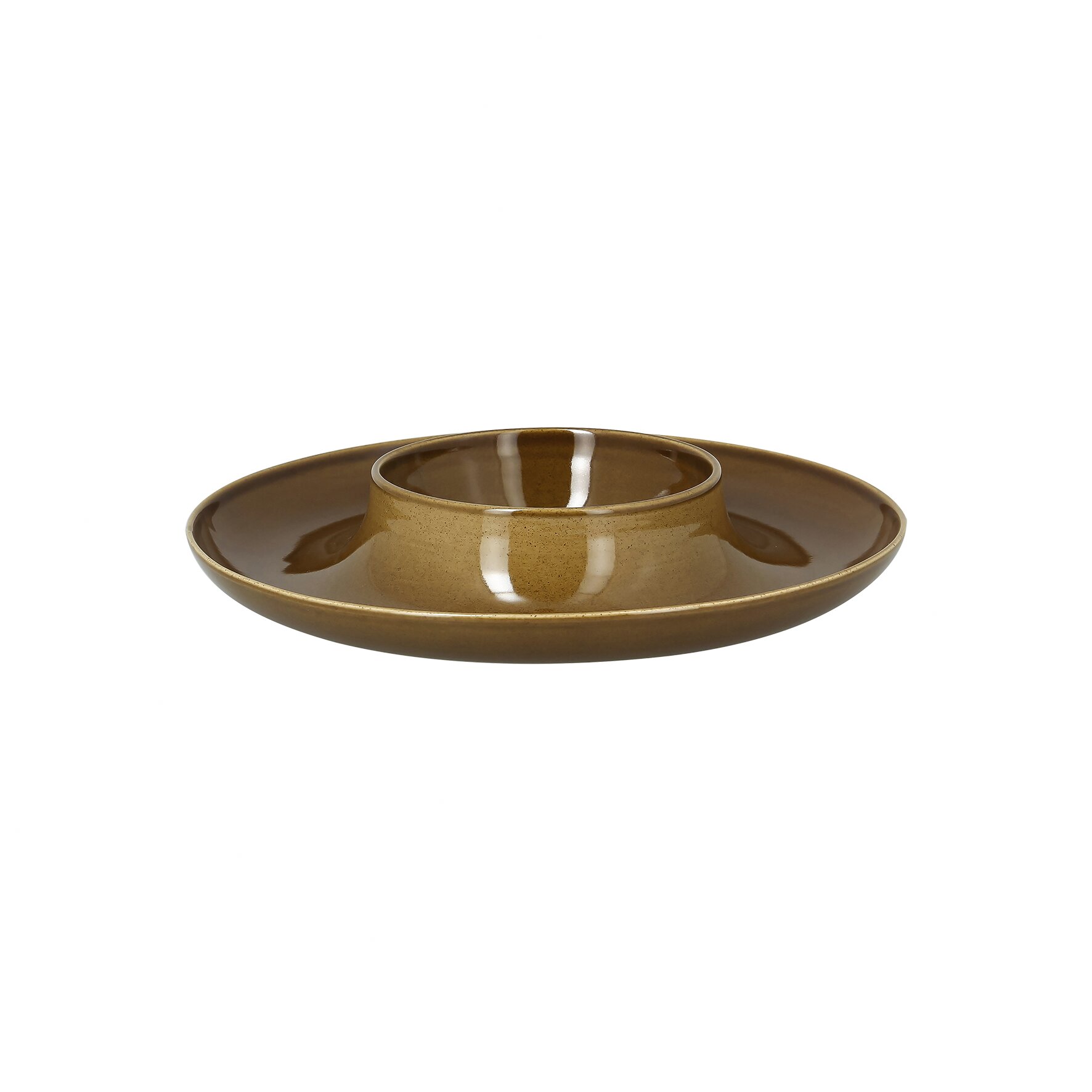 Teller rund mit Mittelteil tief ashore 295 mm caramel