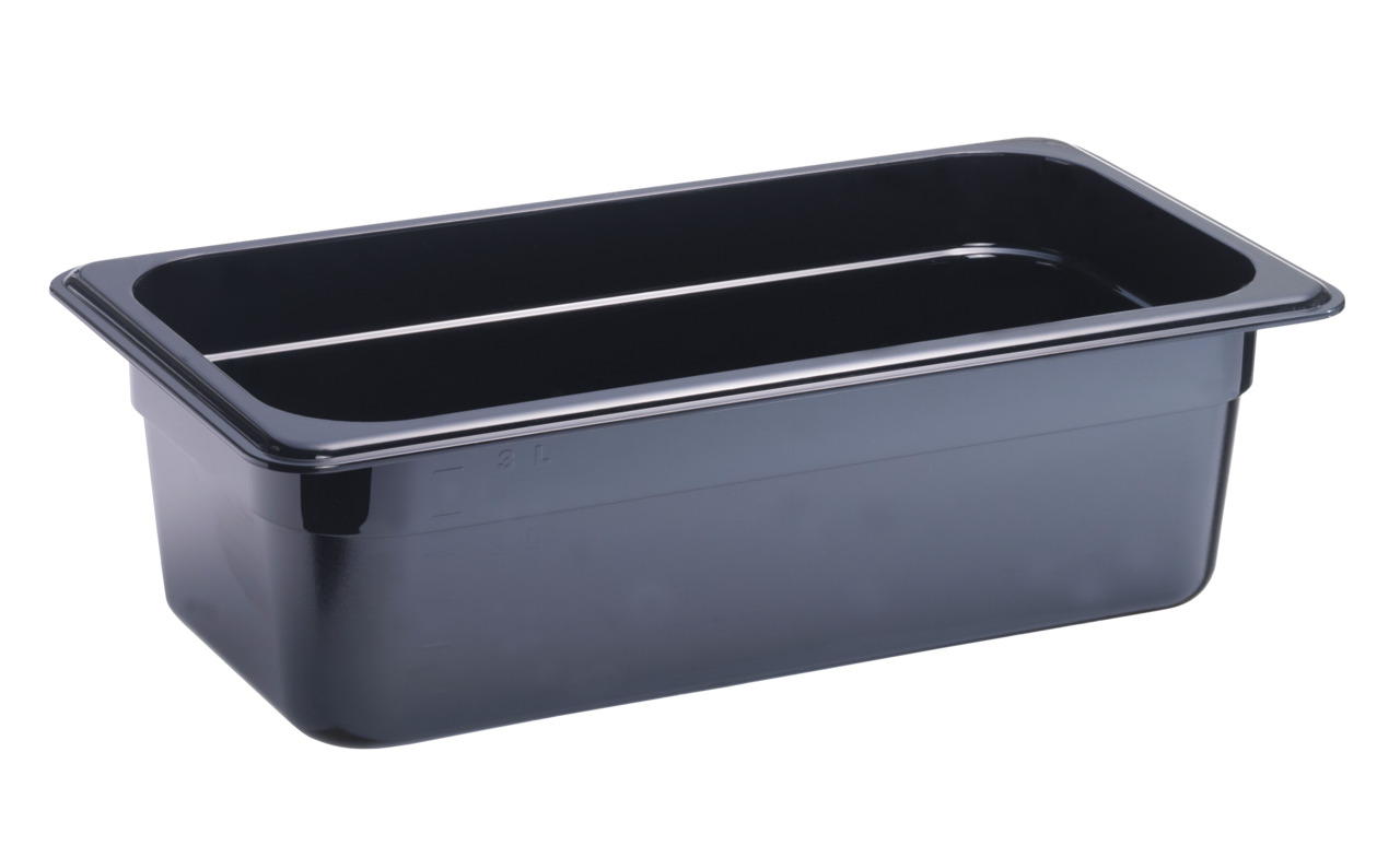 GN-Behälter GN 2/4 530 x 162 x 100 mm Polycarbonat schwarz