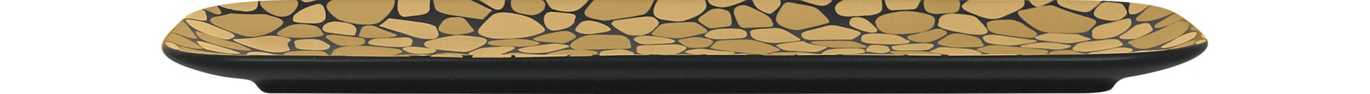 Platte rechteckig 330 x 110 mm schwarz / gold