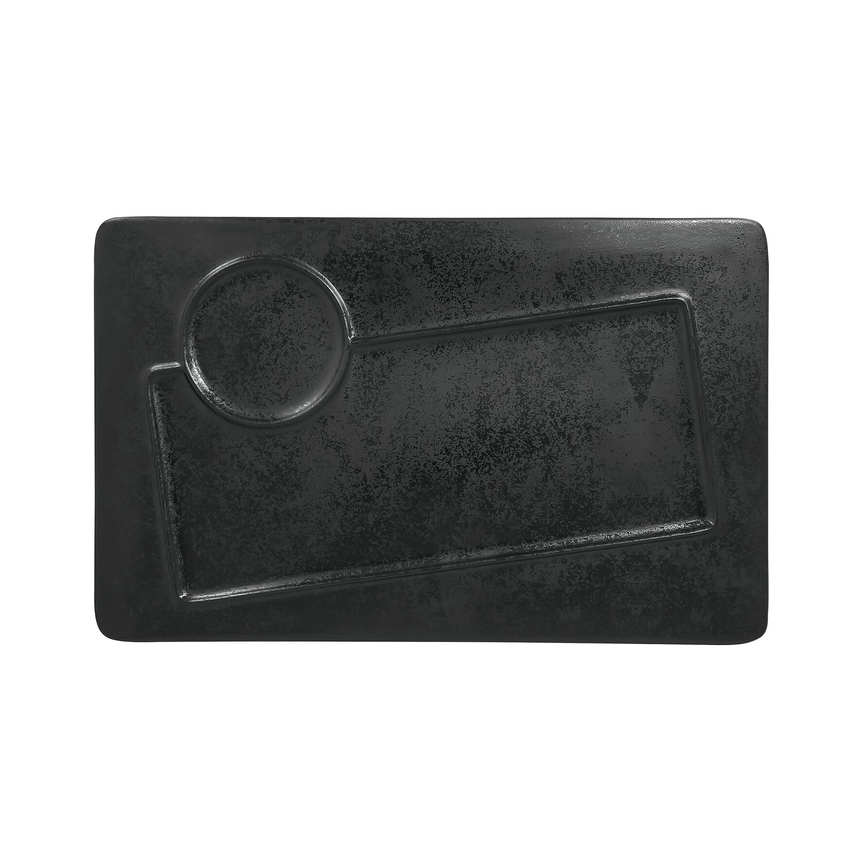 Teller rechteckig mit 2 Zonen create 350 x 220 mm schwarz