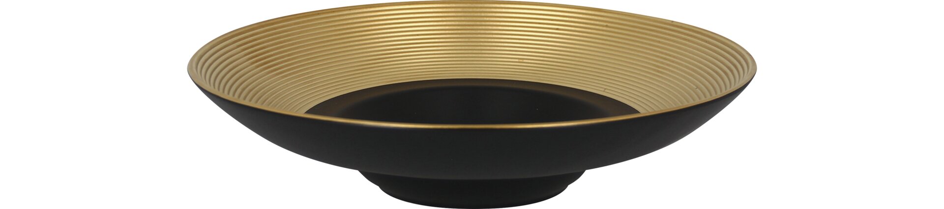 Gourmetteller tief 260 mm schwarz / gold