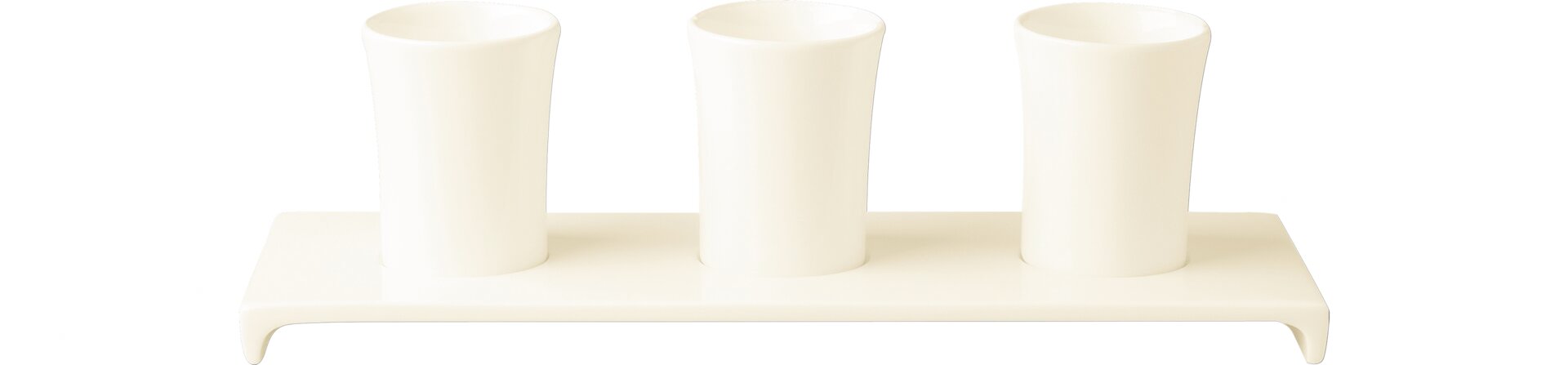 Platte rechteckig für 3 Tassen o. Henkel Juniper 300 x 110 mm crème
