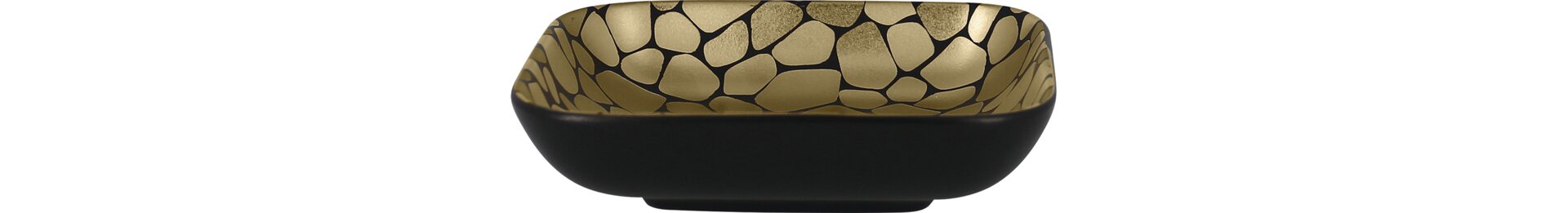 Schale quadratisch 150 x 150 x 35 mm / 0,33 l schwarz / gold