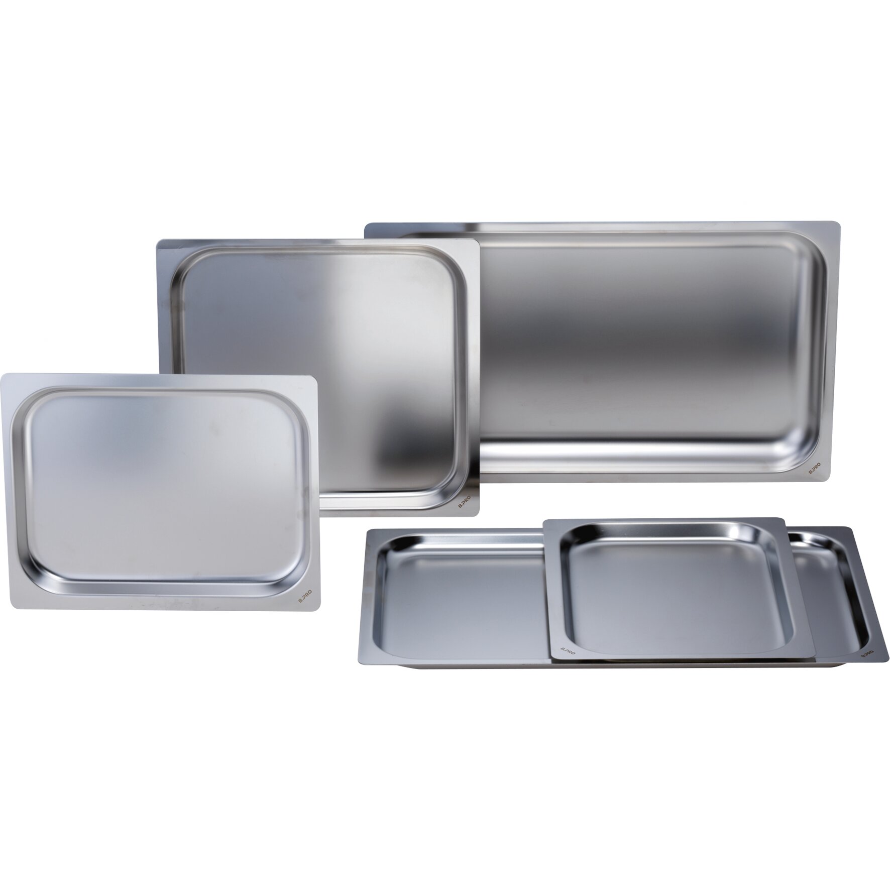 GN-Blech GN 2/3 3,30 l / 354x325x40 mm mit glattem Rand, granit-emailliert