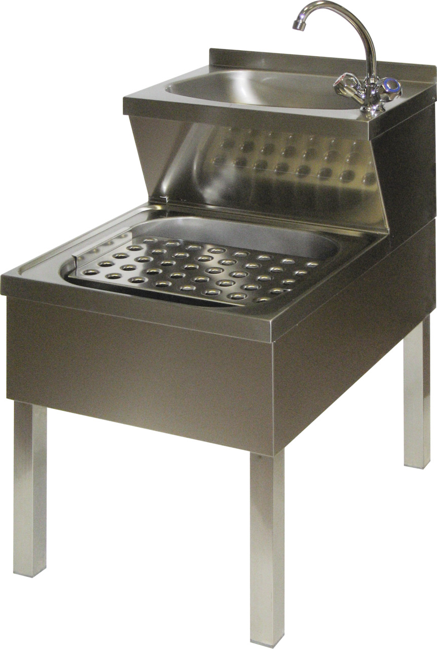 Handwasch-Ausgussbecken kombiniert mit Mischbatterie 500 x 600 x 850 mm Handwasch-Ausgussbecken kombiniert mit Mischbatterie 500 x 600 x 850 mm