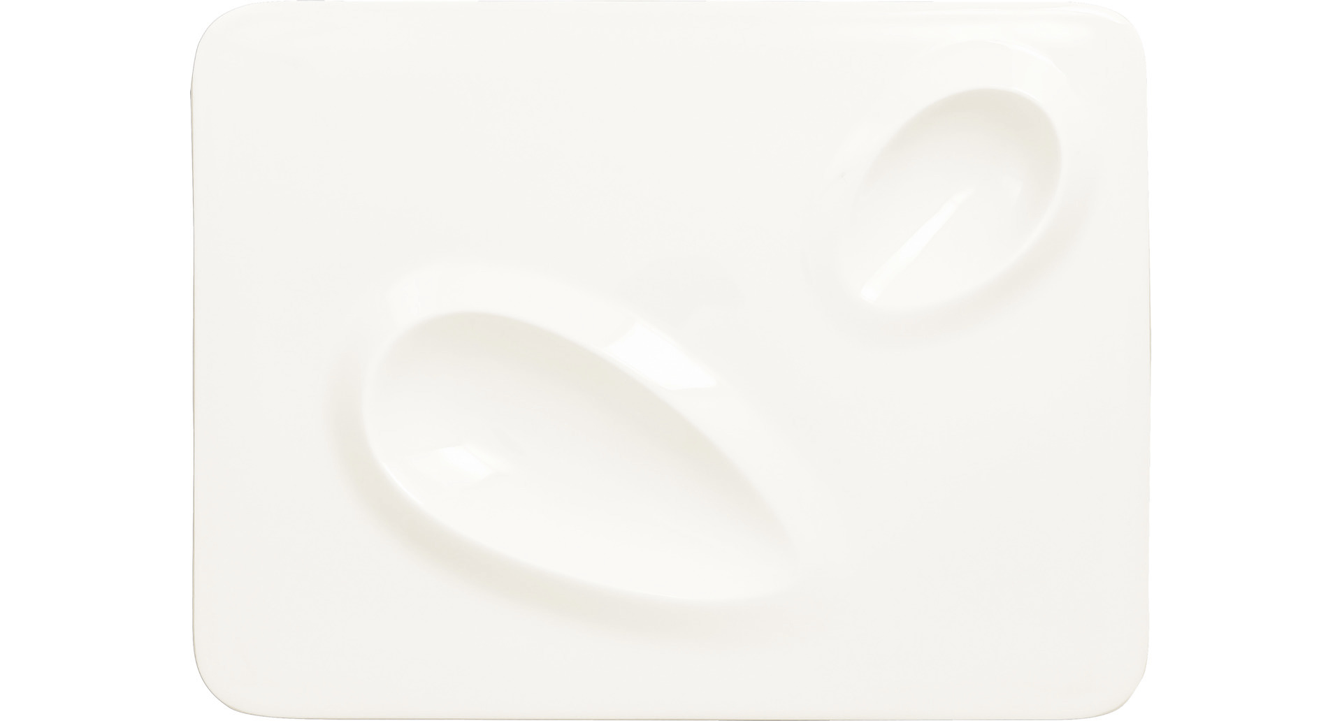Teller rechteckig mit 2 Zonen create 320 x 240 mm plain-white