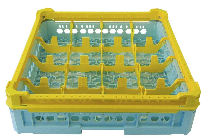 Gläserkorb 16 Fächer 113 x 113 mm Glashöhe max. 120 mm / 500 x 500 mm