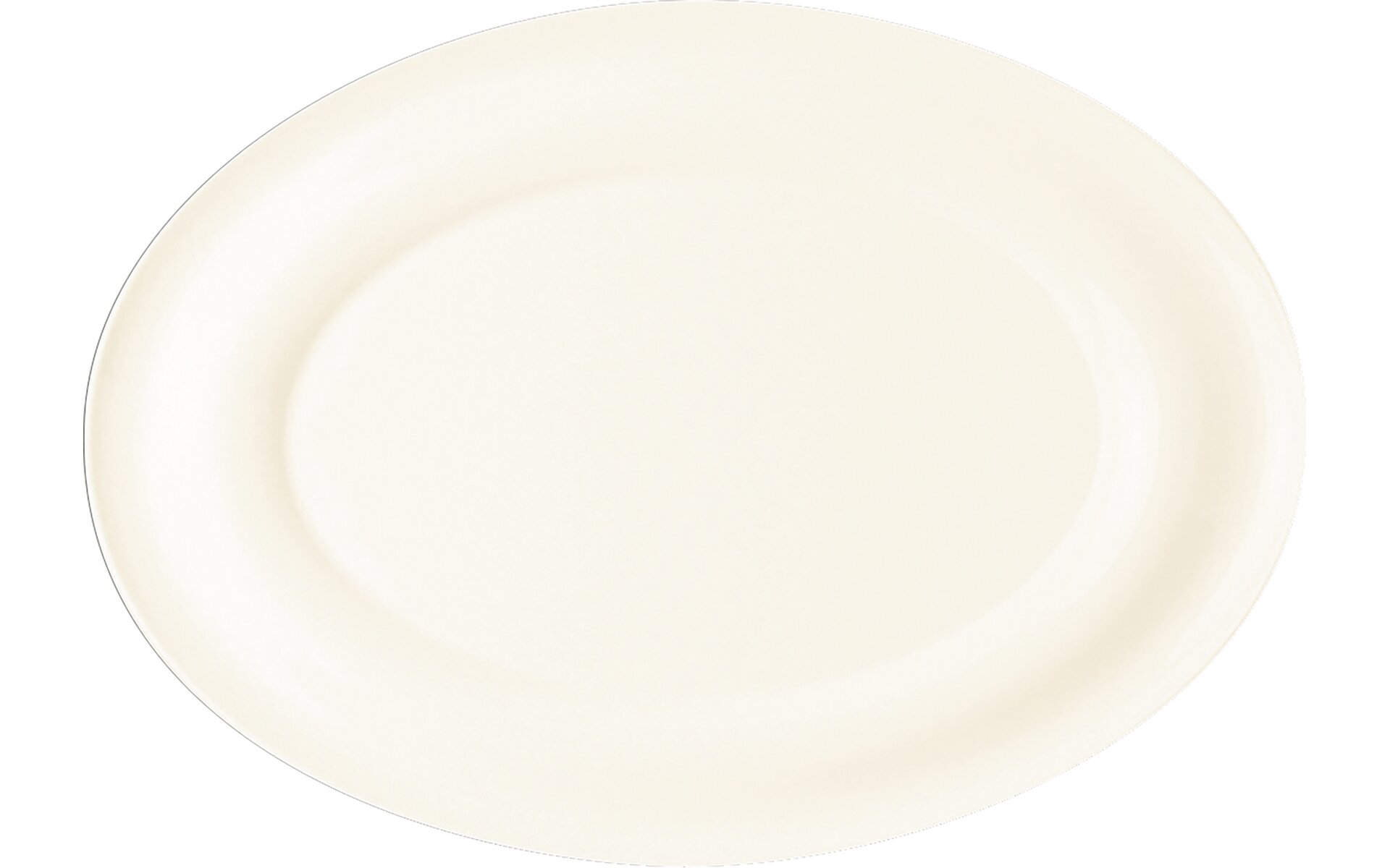 Platte oval 380 x 270 mm weiß crème