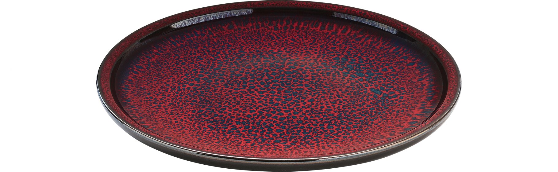 Coupteller flach rund 250 mm rot Glow