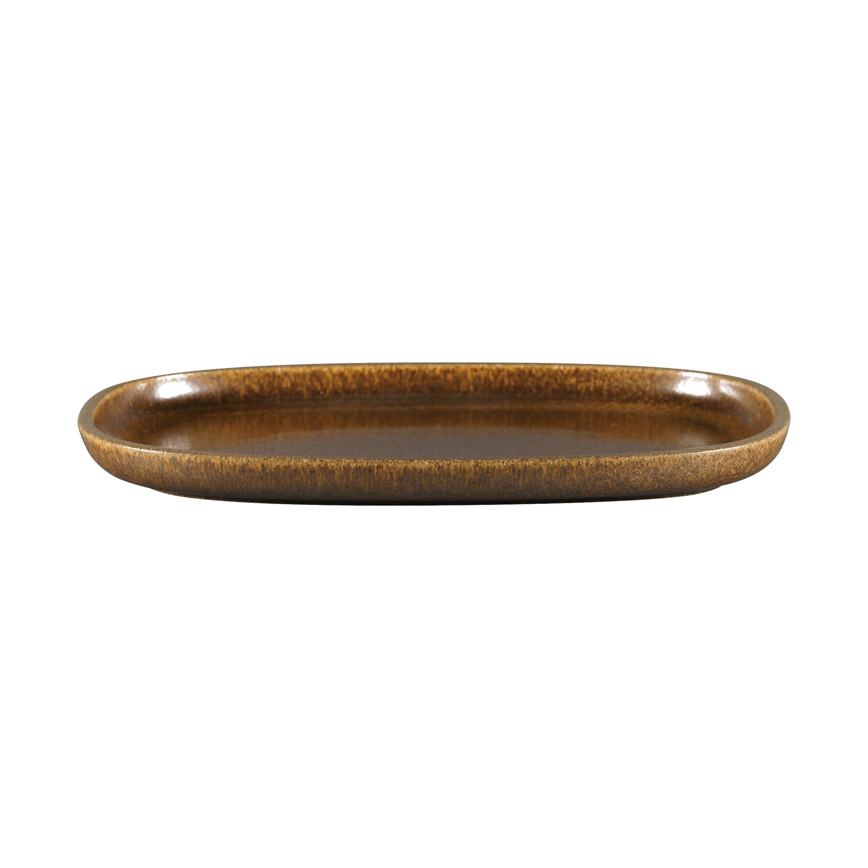 Platte oval flach 302 x 200 mm rust brown Ease Rust Brown