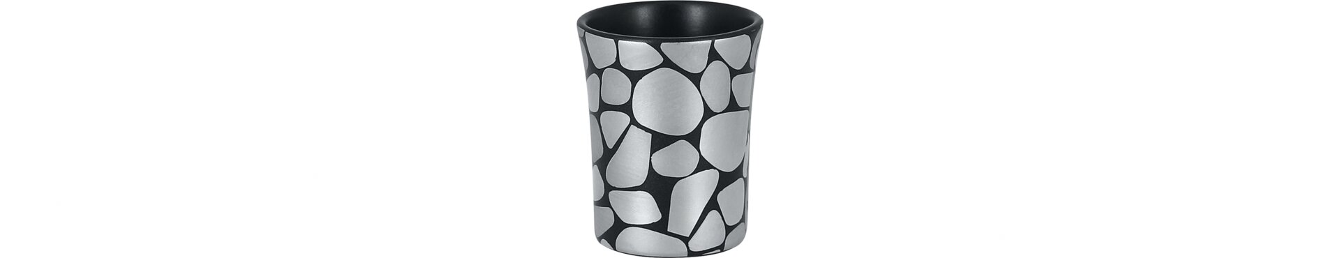 Tasse ohne Henkel 60 mm / 0,09 l silber / schwarz