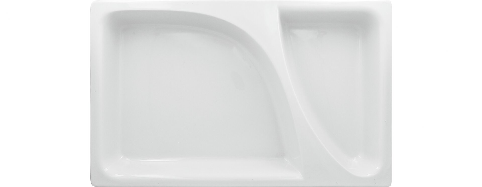 GN-Schale GN 1/1 geteilt 530 x 325 x 65 mm plain-white Zamma