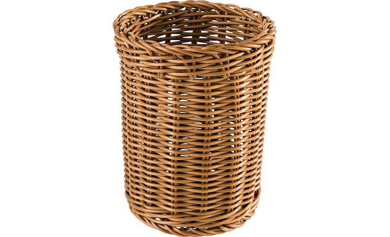 Besteckkorb rund 120 x 120 x 150 mm in Handarbeit geflochten braun Economic