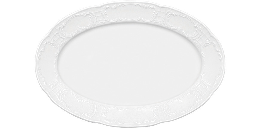 Platte oval mit Fahne 280 x 185 mm