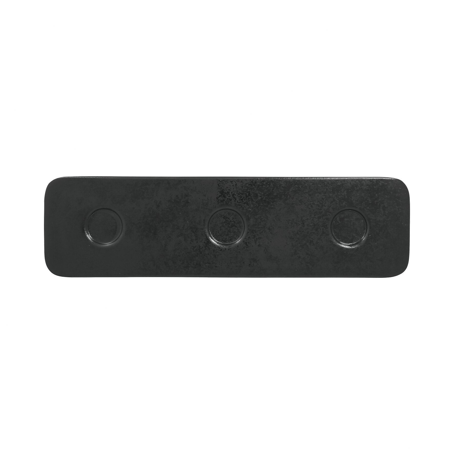 Platte rechteckig shaped mit 3 Ringen 360 x 100 mm schwarz