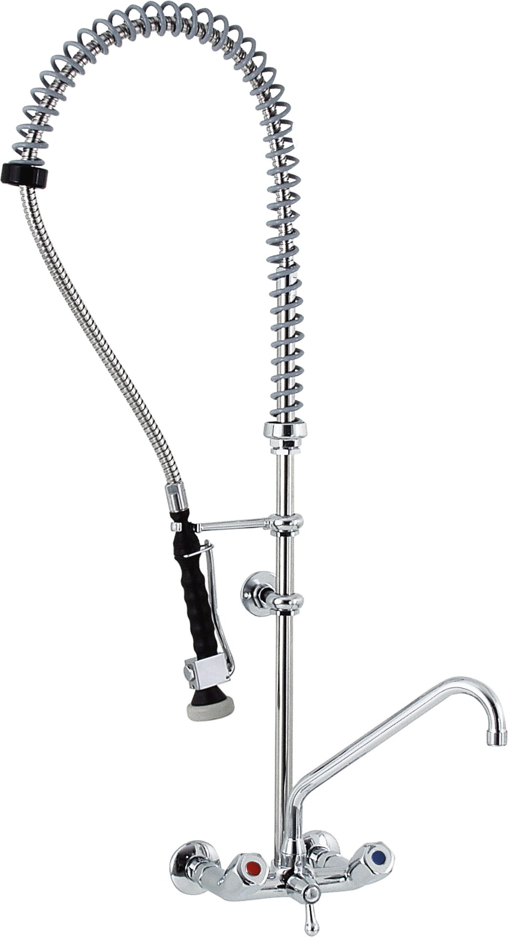 Geschirr-Waschbrause mit Schwenkhahn  für Zweiloch-Wandmontage H=1040 mm