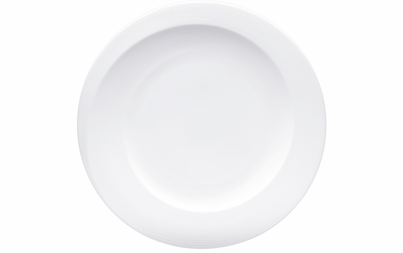 Teller flach mit Fahne 250 mm weiß Zen