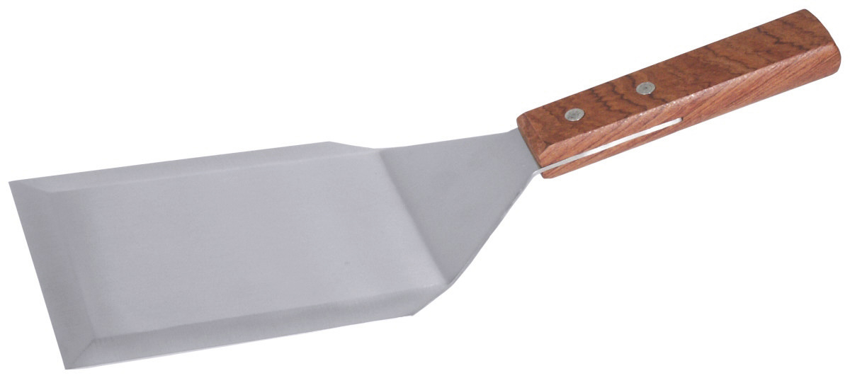 Bratenspachtel / Fettabstecher 300 mm starkes starres Blatt mit Holzgriff