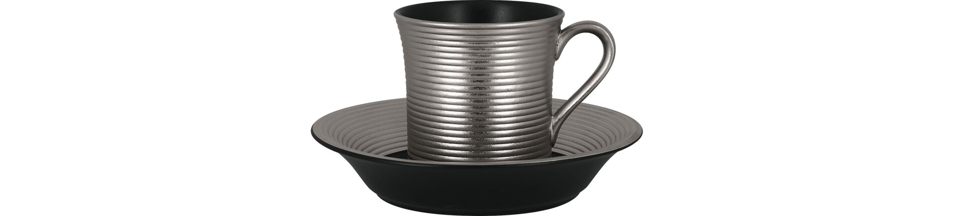 Kaffeetasse 77 mm / 0,20 l schwarz / silber