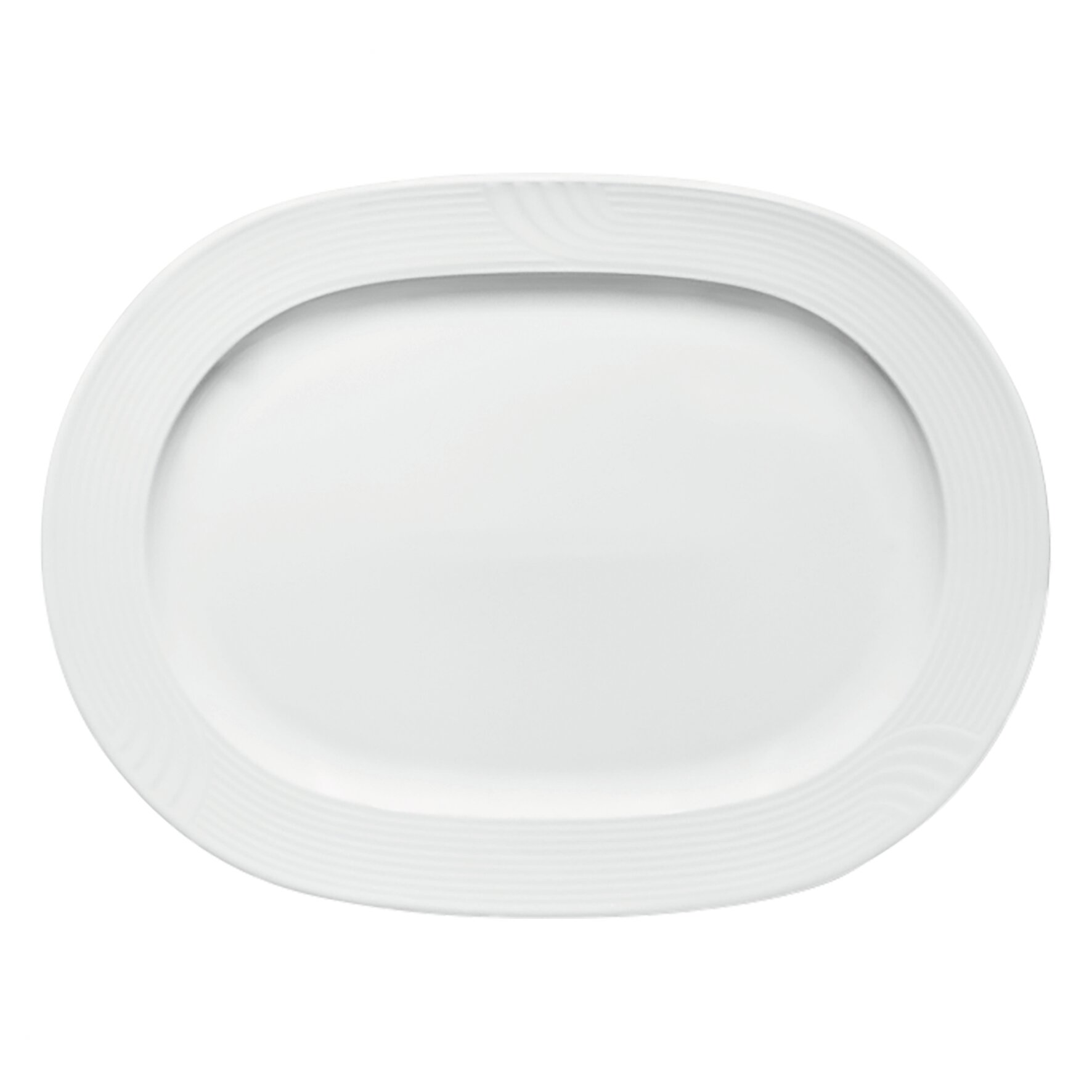 Platte oval mit Fahne 324 x 240 mm