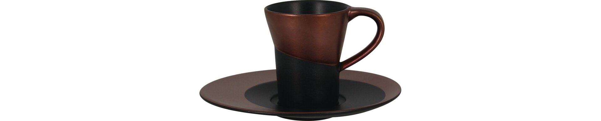Untertasse 145 mm schwarz / bronze