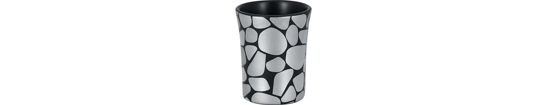 Tasse ohne Henkel 60 mm / 0,09 l silber / schwarz