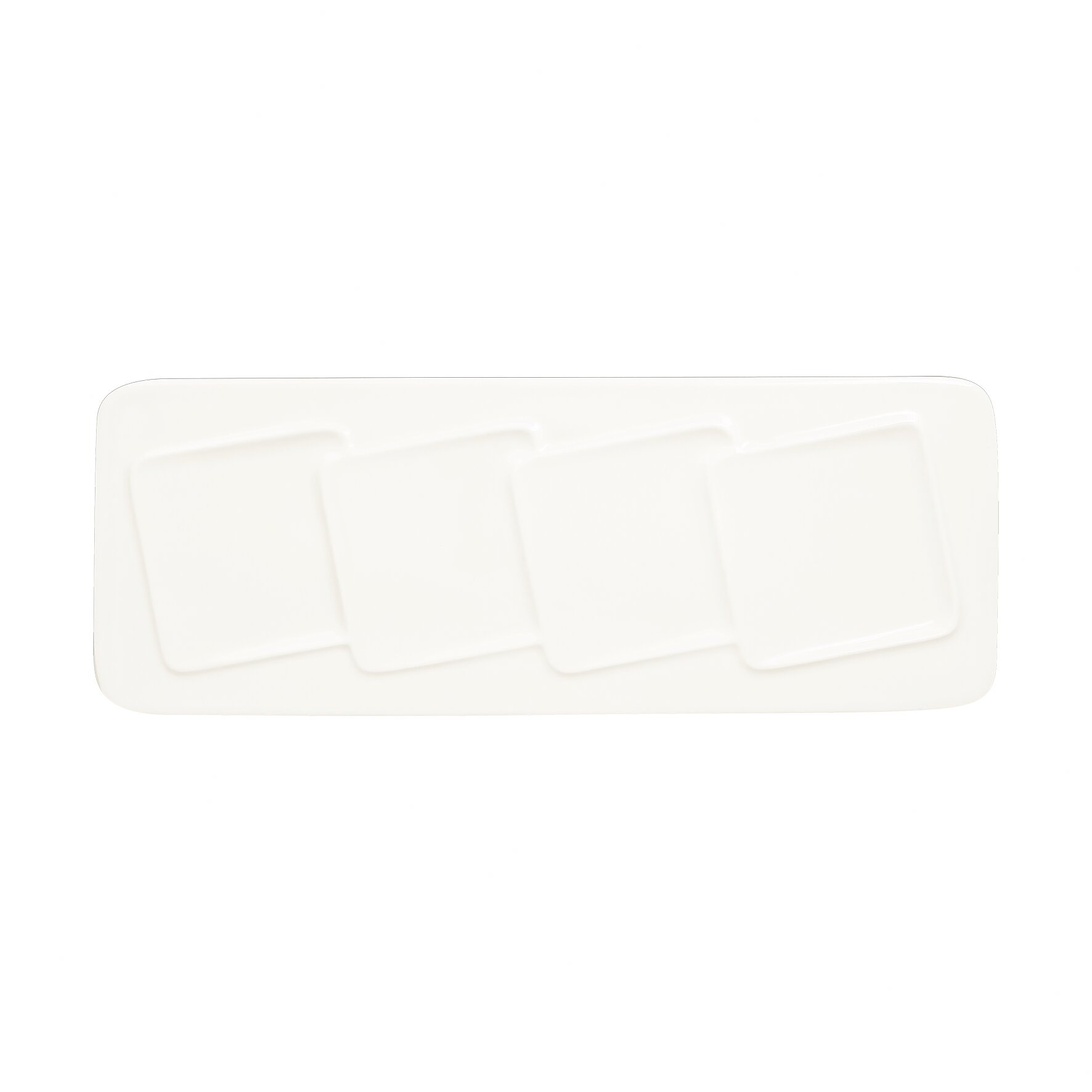 Teller rechteckig mit 4 Zonen create 370 x 140 mm plain-white