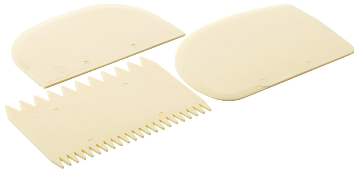 Teigschaber Set 3-tlg. 120 x 85 mm elfenbeinfarben Teigschaber Set 3-tlg. 120 x 85 mm elfenbeinfarben