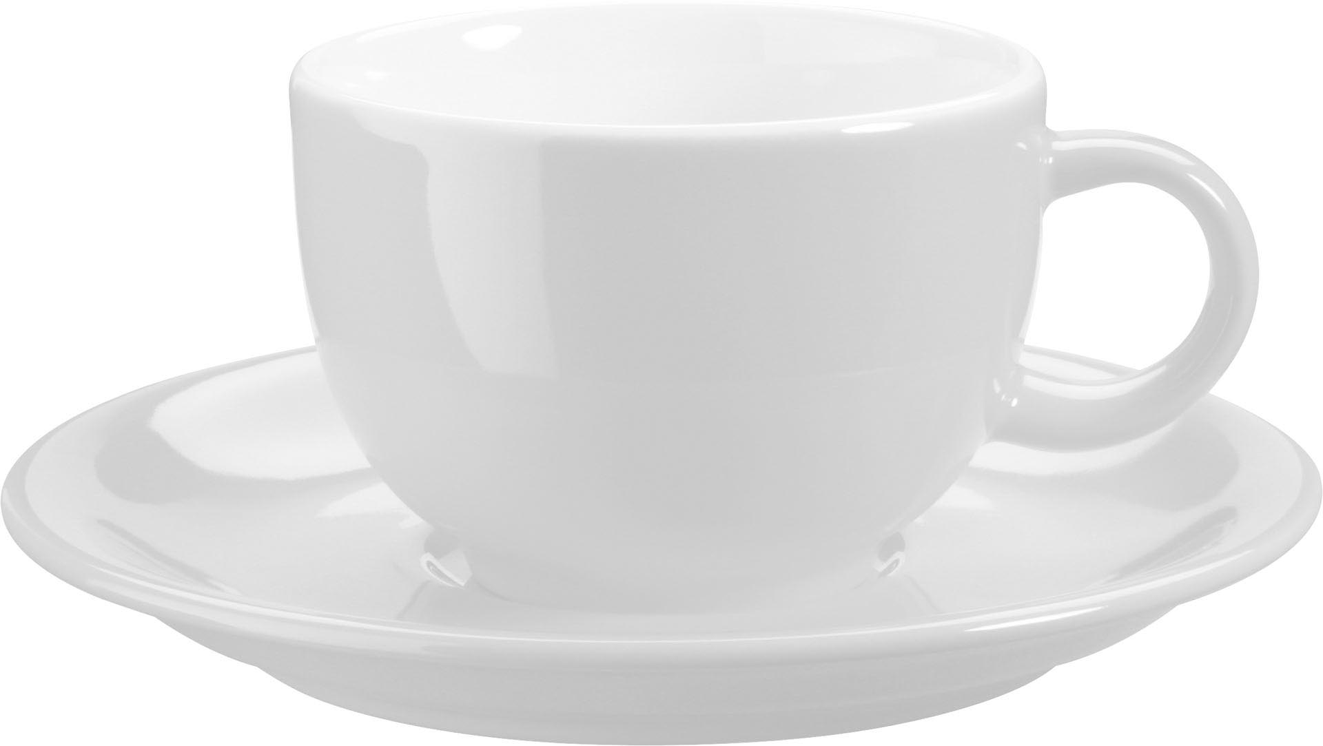 Die perfekte Cappuccino Tasse besitzt die spezielle Form zur Geschmacksentfaltung, das optimale Volumen, ist gerne etwas dickwandiger, besteht aus hochwertigem Porzellan und besitzt eine passende Untertasse. Fertig ist das perfekte Cappuccino Erlebnis.&nbsp;&nbsp;