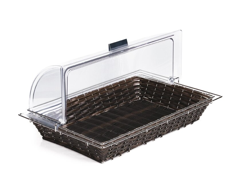 Büfettkorb L 565 x 360 x 100 mm mit Haubenschiene dunkelbraun