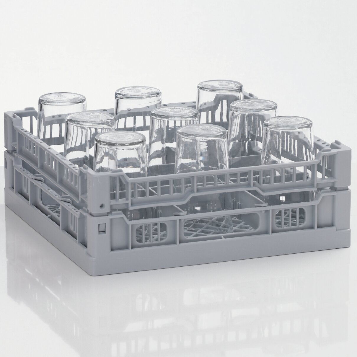 Gläserkorb Kunststoff für 9 Gläser / 400 x 400 mm / max. Glashöhe 120 mm