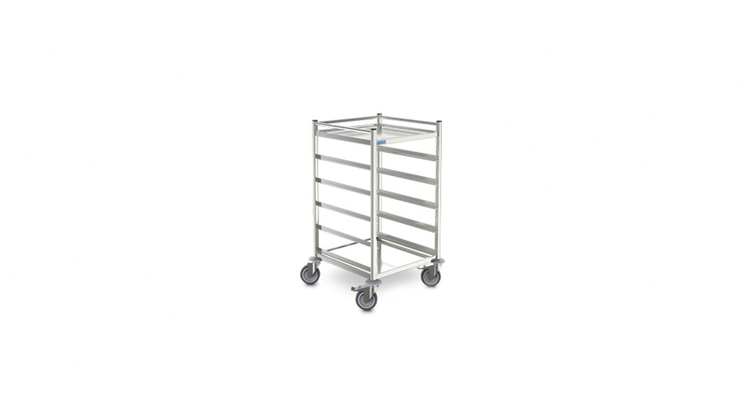 Korbtransportwagen 5 x 500er Körbe mit Arbeitsplatte 638 x 630 x 1061 mm
