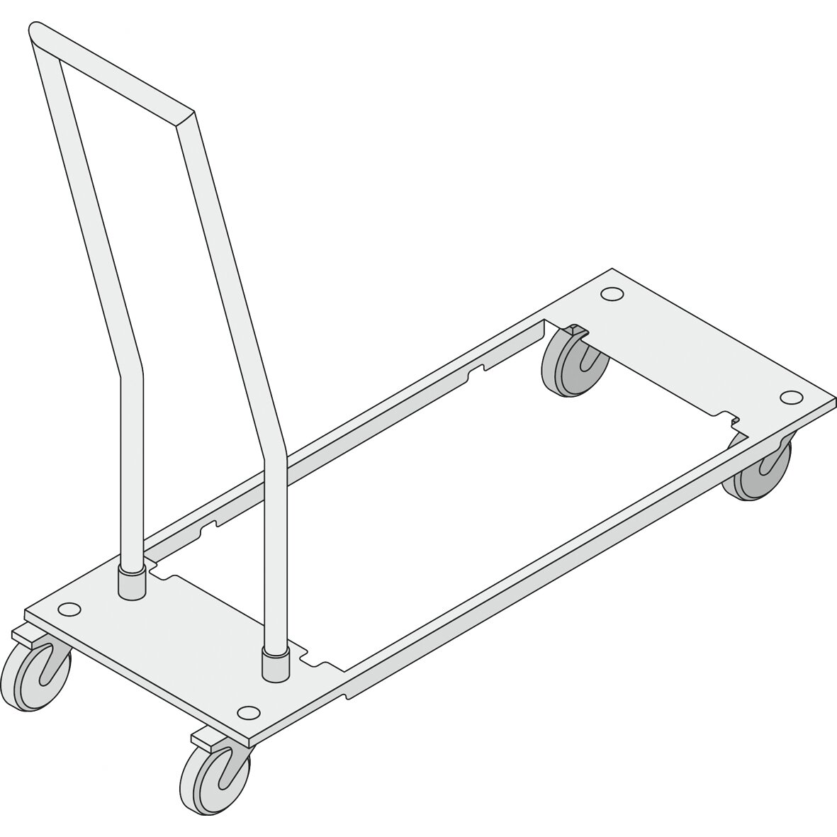 Transportwagen für Behälter /  integrierter Fettablauf für Combi-Duo