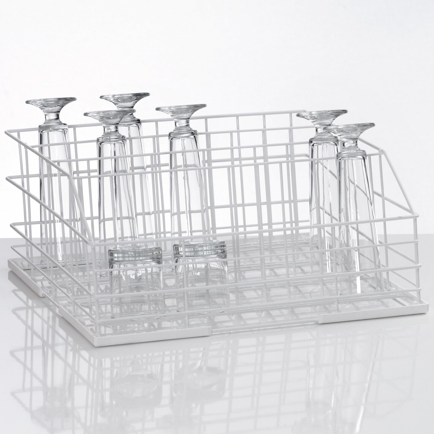 Gläserkorb aus Drahtgitter Größe M /  4 Reihen / 500 x 430 x 208 mm
