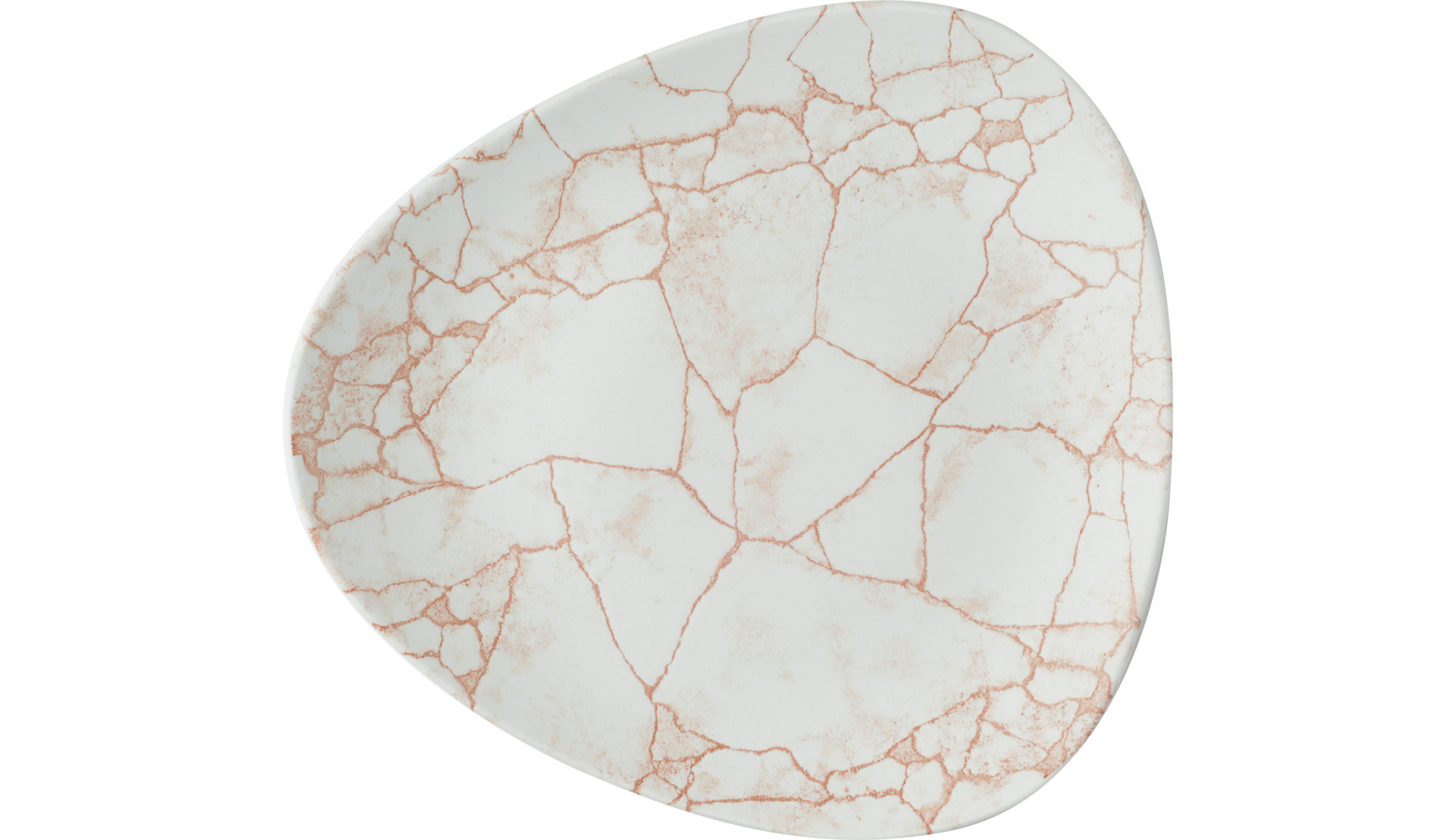Teller flach dreieckig 229 mm Kintsugi Coral