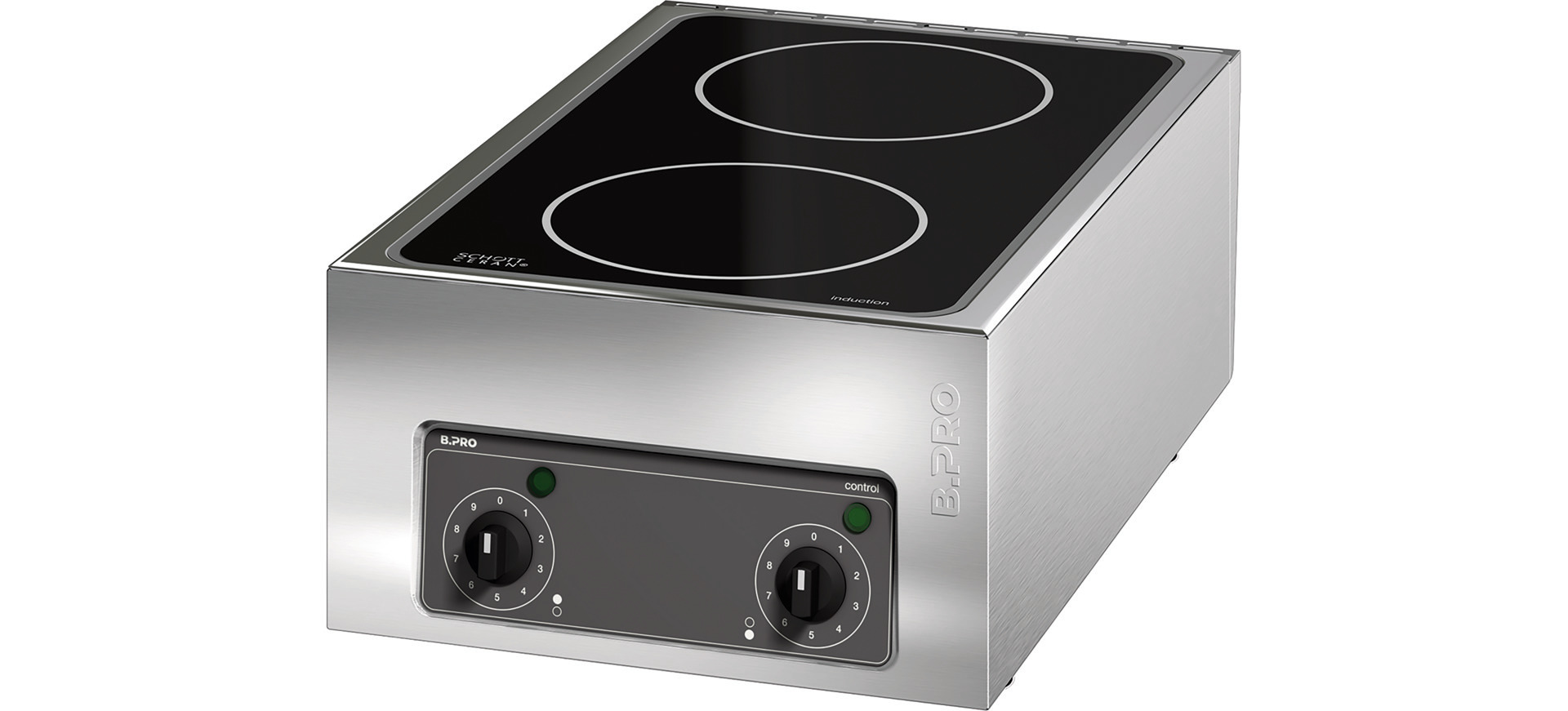 Induktionskochfeld 2 Heizzonen / Feld 564 x 339 mm / Auftischgerät