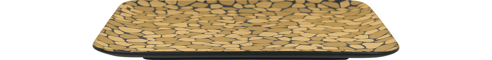 Teller quadratisch 270 mm schwarz / gold