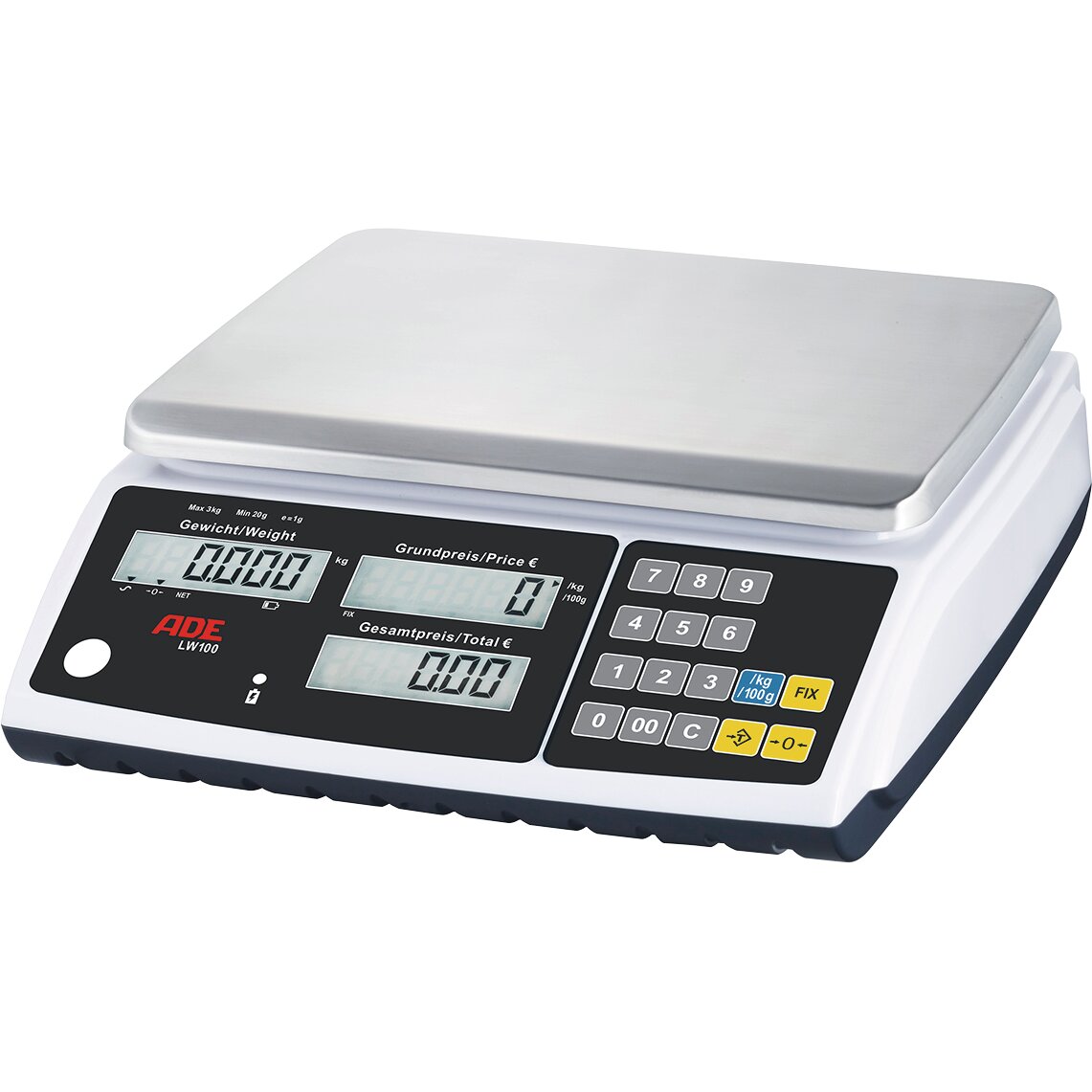 Elektronische Ladenwaage bis 6 kg Netzbetrieb 285 x 310 x 115 mm / geeicht