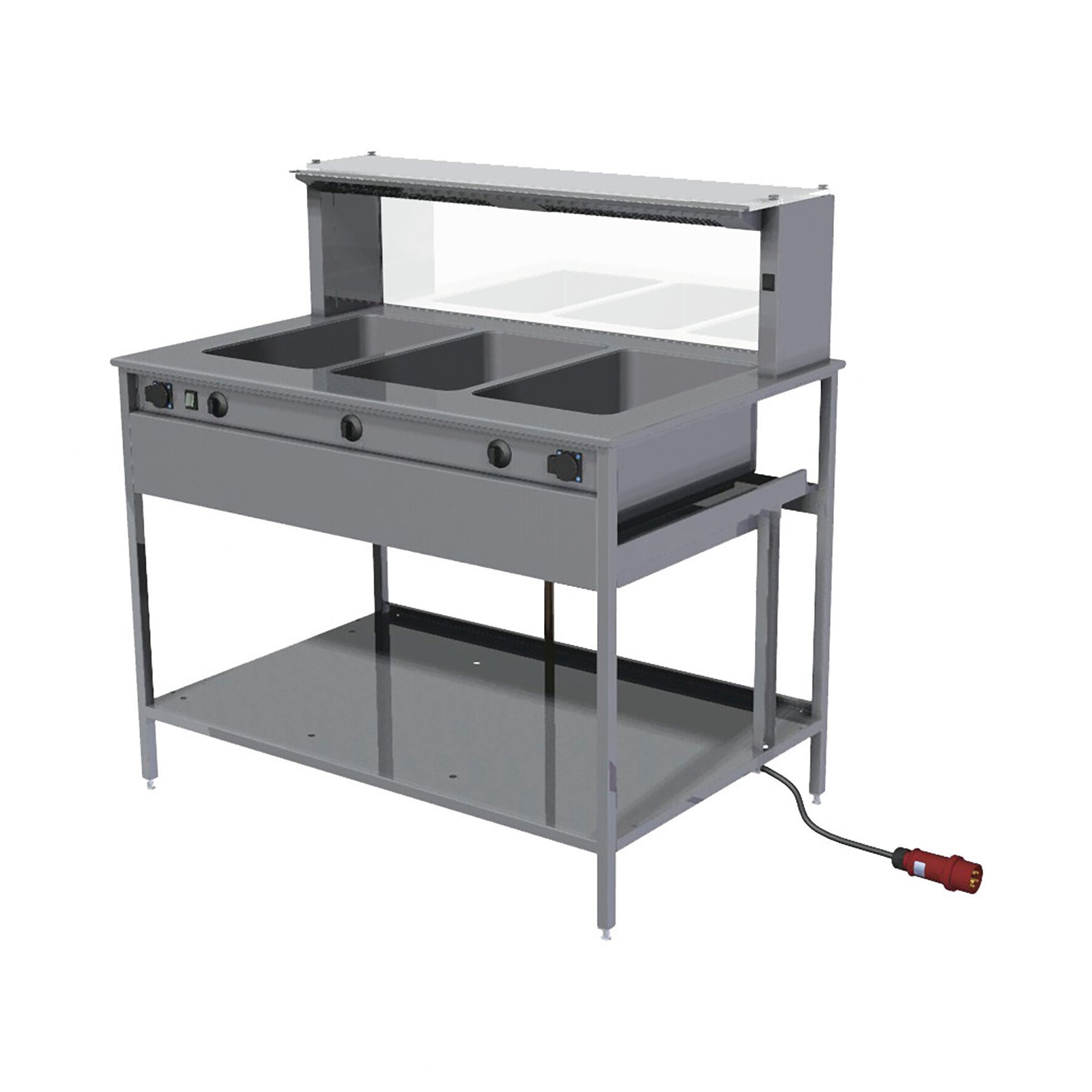 Warmhaltemodul Bain-Marie nass/trocken, mit Licht/Wärme Aufsatz
