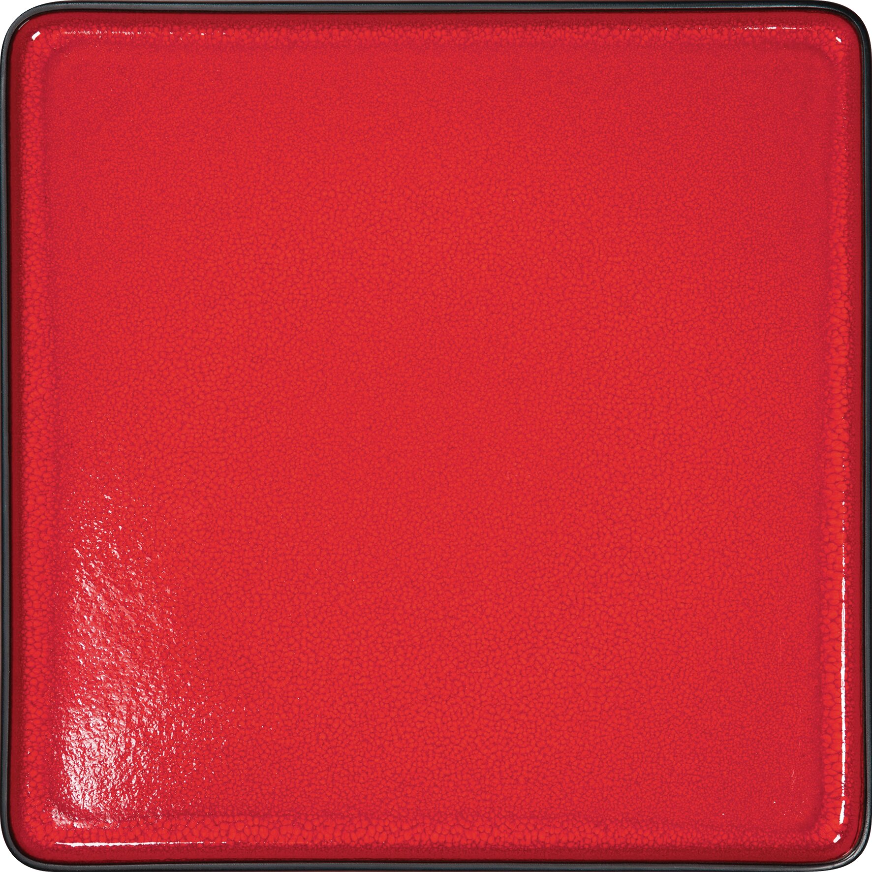 Teller flach quadratisch 320 x 320 mm rot Fractal