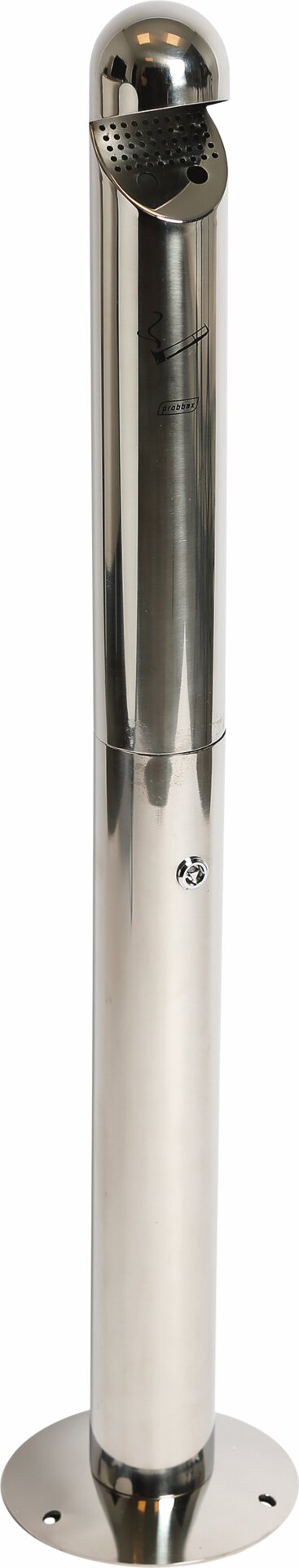 Standascher-Säule überdacht 1,1 l rund Edelstahl 176 x 176 x 920 mm