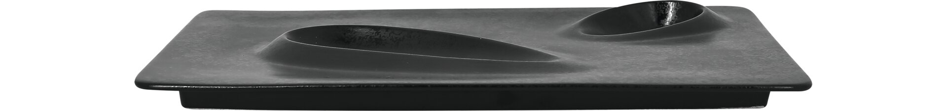 Teller rechteckig mit 2 Zonen create 320 x 240 mm schwarz