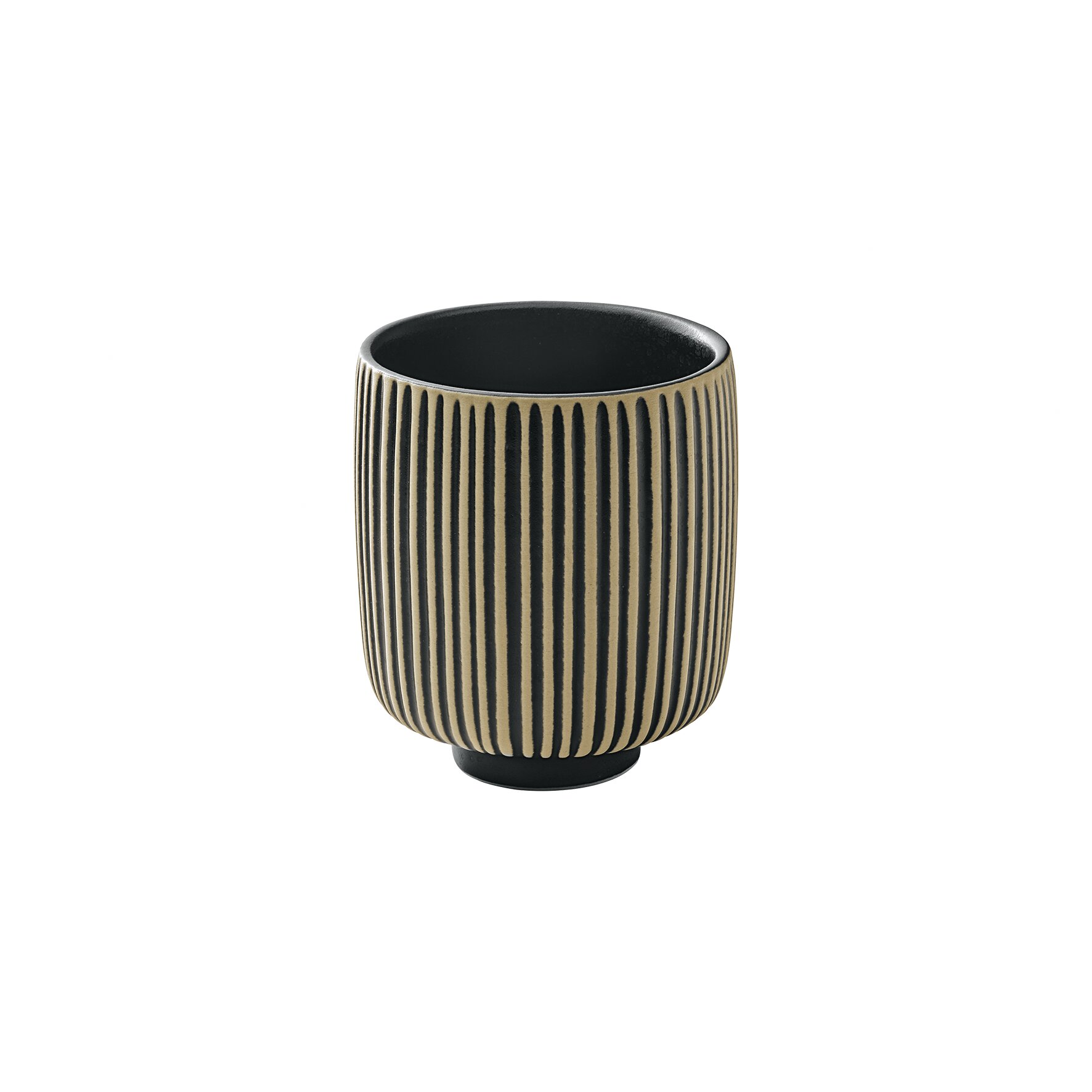 Becher hoch Relief 80 mm / 0,32 l schwarz / weiß Nara schwarz/weiß