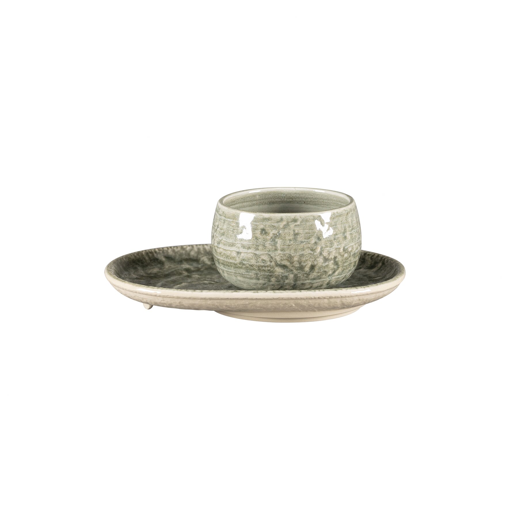 Untertasse oval 190 x 140 mm Sage green Krush Sage Green