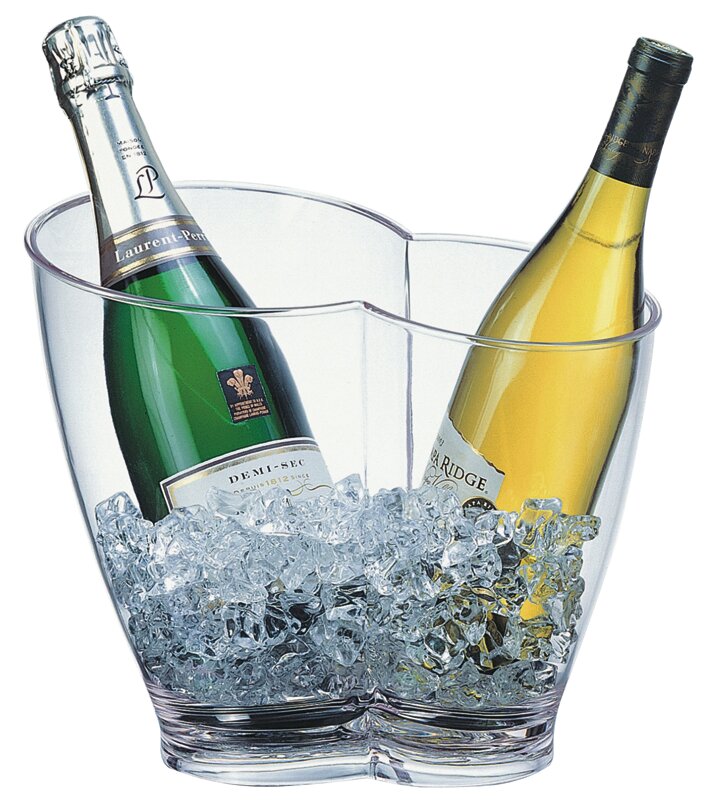 Wein- / Sektkühler 4,00 l / 305 x 215 x 260 mm glasklar für 2 Flaschen