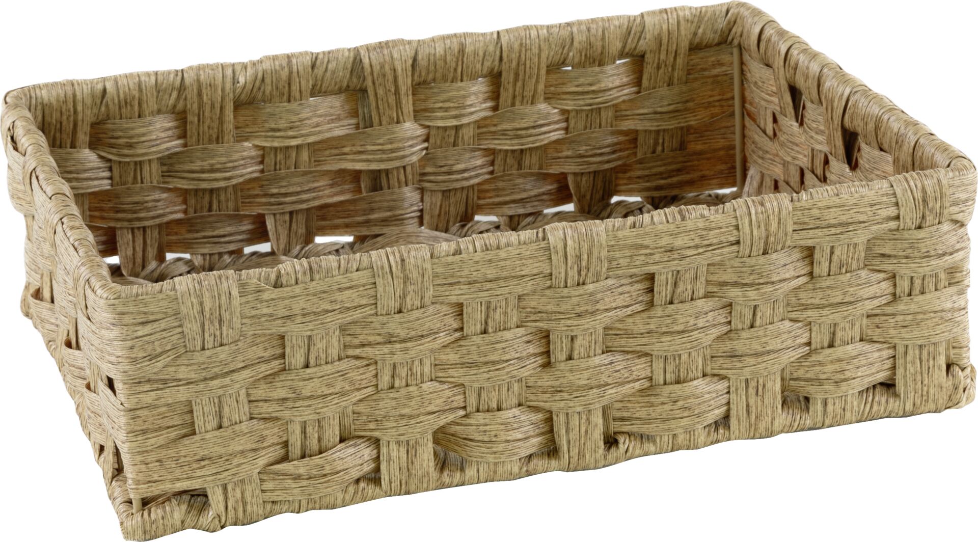 Korb rechteckig, beige, Polyrattan 27x21 cm H: 8cm