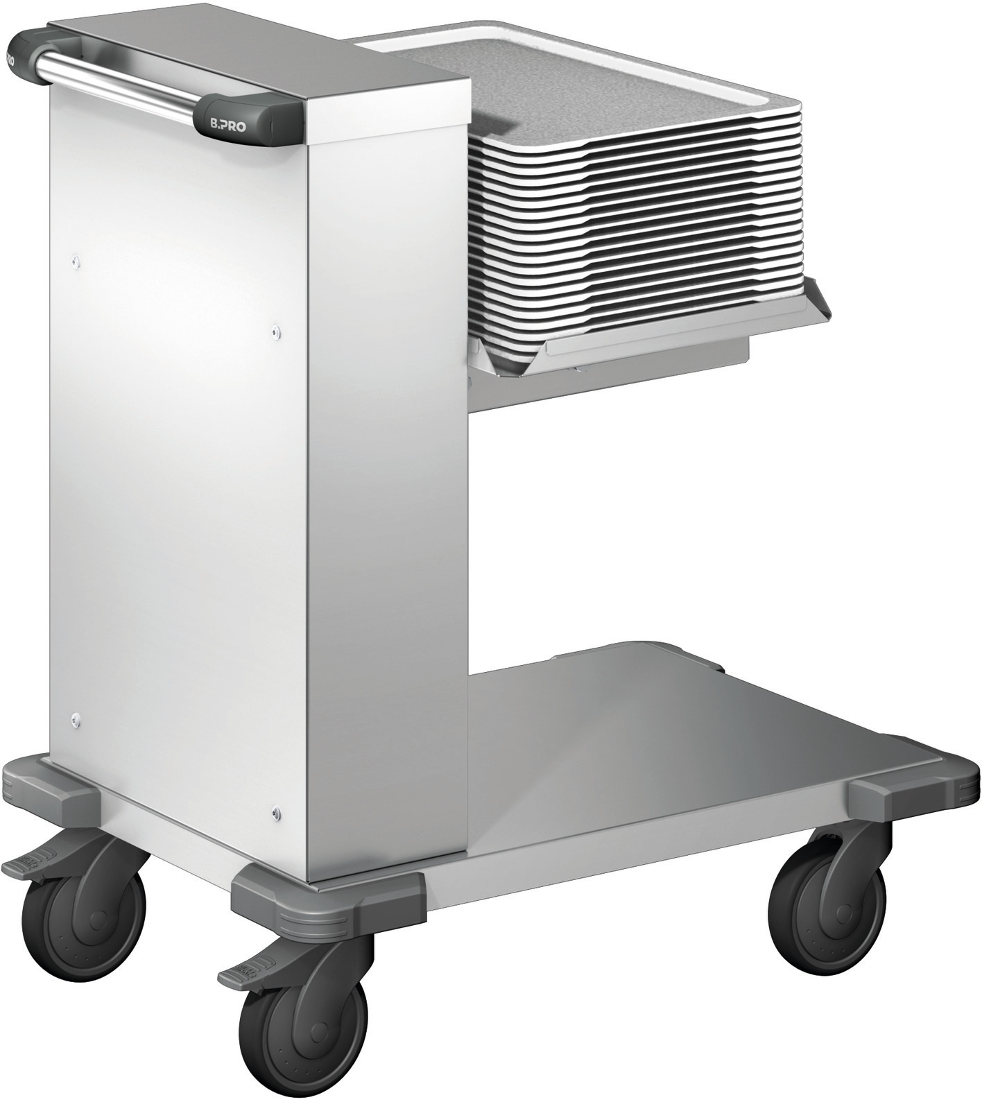 Tablettspender offen ca. 100 Tabletts max. 530 x 370 mm / Stapelhöhe 700 mm