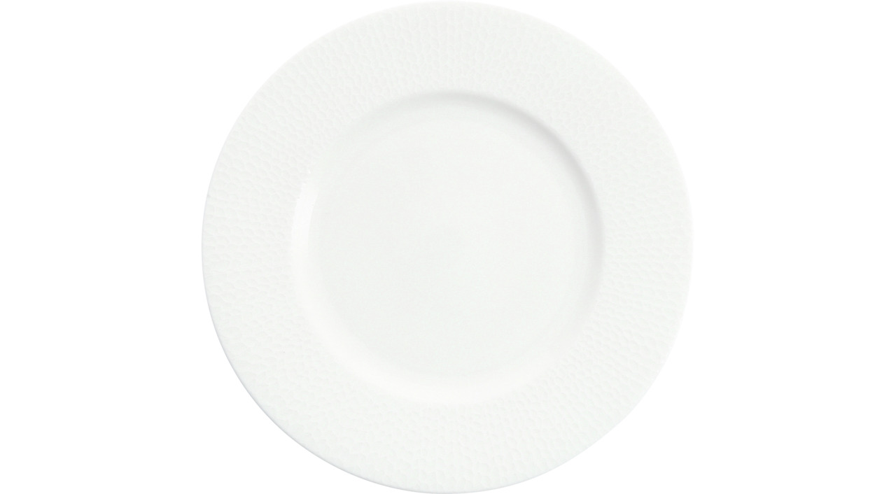 Teller flach mit Fahne 220 mm weiß Amanda