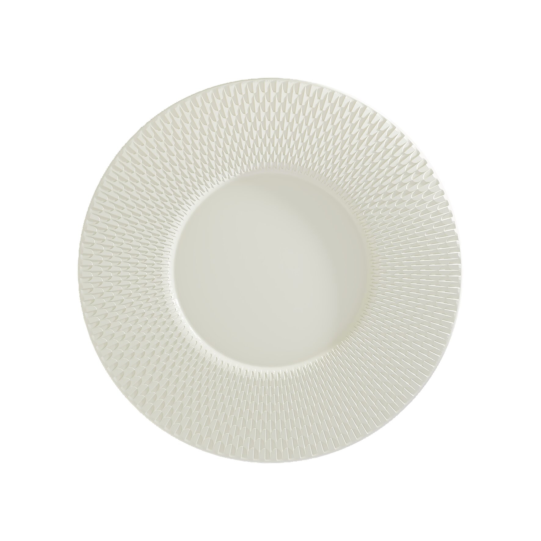 Teller flach rund breite Fahne Relief 300 mm Purity Reflections